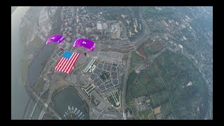 Skydiving Demonstration Marine Corps Marathon 2017 [upl. by Jenness]