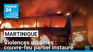 Mobilisation contre la vie chère  couvrefeu partiel instauré en Martinique • FRANCE 24 [upl. by Almeda]