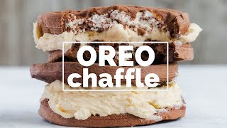 OREO CHAFFLE RECIPE with copycat sugar free OREO FILLING  NO WHIPPED CREAM  The BEST chaffle [upl. by Anwahs]