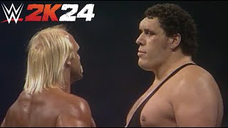 Hulk Hogan vs Andre the Giant Wrestlemania 3  WWE 2K24 [upl. by Sajovich814]