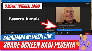 ZT23 CARA SETTING SHARE SCREEN DI ZOOM  MEMBERI IJIN SHARE SCREEN PESERTA [upl. by Kalman546]