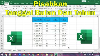 Cara Memisahkan Tanggal Bulan dan Tahun Pada Excel [upl. by Wrdna175]