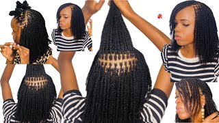 How to micro twist by yourself using Afro bulk human hair step by step Ft HOTBRAIDS microtwists [upl. by Meli]