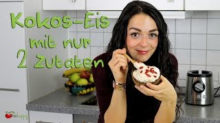 VEGANES KOKOSEIS SELBER MACHEN  Rezept mit nur 2 Zutaten  einfach gesund amp lecker [upl. by Matthieu382]