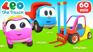 Car cartoons full episodes amp Street vehicles cartoon for kids Leo the Truck full episodes amp cars [upl. by Arikal]