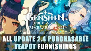 Genshin Impact All Purchasable Furnishings and Furnishings Set in Update 24 [upl. by Azile]