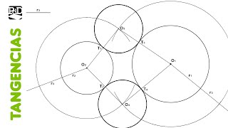 Circunferencias Tangentes a 2 Circunferencias exteriores dado el Radio  Tangencias [upl. by Ajna]