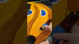 Finishing Steps of a Handmade Tufted Banana Rug  Trimming and Carving [upl. by Daht473]