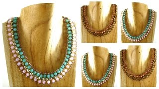 Statement Necklace Tutorial  Easy Beginners Beading [upl. by Zelda]