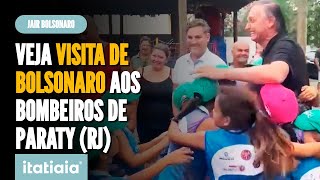 BOLSONARO RECEBE ABRAÇO DE CRIANÇAS DURANTE VISITA AO CORPO DE BOMBEIROS EM PARATY RJ [upl. by Gilli65]