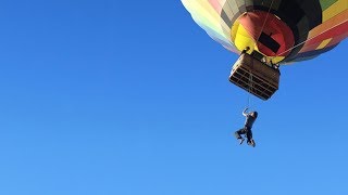 Epic hot air balloon workout with monkii bars causes 911 calls [upl. by Aizirk]