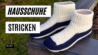 Einfache Hausschuhe stricken [upl. by Revlis]