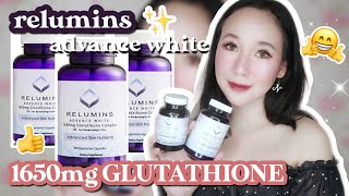 RELUMINS ADVANCE WHITE 1650MG GLUTATHIONE  VITAMIN C REVIEW 2021 [upl. by Aniryt]