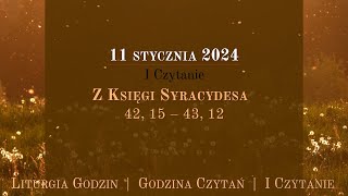 GodzinaCzytań  I Czytanie  11 stycznia 2024 [upl. by Hirst]