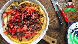 Recette  Fête des mères  Dutch baby pancake Crêpe au four  Fraises  Chocolat [upl. by Aderf]