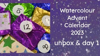 Watercolour Advent Calendar 2023  Unboxing amp Day 01 [upl. by Tati977]