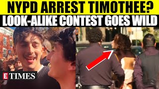 Timothee Chalamets Shocking Arrest Surprise Twist at Washington Square Park LookAlike Contest [upl. by Portie205]