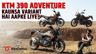 KTM 390 Adventure Variants  STD X V SW – Performance Specs Features Compared [upl. by Nedloh229]