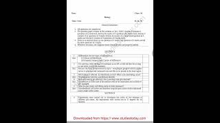 class 11 biologyquestion papersample paperset 5 [upl. by Ednalrym]