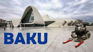 Baku with Heydar Aliyev center and streetwalking the government and Crescent Bay [upl. by Eurd]