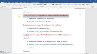 Creating the Argument Essay Outline [upl. by Eirellav282]