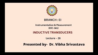 Instrumentation amp Measurement  Inductive Transducers  AKTU Digital Education [upl. by Uird]