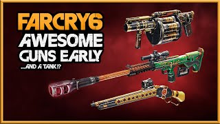 Far Cry 6  ADVANCED GUN GUIDE  Powerful Weapons Early [upl. by Yemac927]