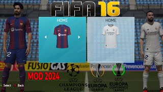 FIFA 16 MOD 2024 CON WC QATAR 2022 Y TODAS LAS LIGAS ACTUALIZADAS [upl. by Sebastien]