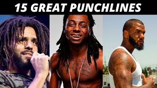 15 GREAT PUNCHLINES In Rap Songs [upl. by Atsillac]