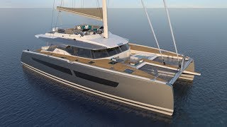 Fountaine Pajot 67  The 195m catamaran at Cannes 2018 boatshow [upl. by Yentruok637]