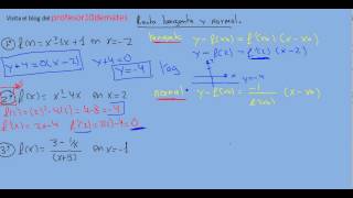 recta tangente y normal de una función en un punto 3 [upl. by Selym]