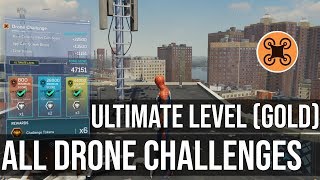 Taskmaster Drone Challenges  Ultimate Level Gold  Marvels SpiderMan PS4 [upl. by Edroi]