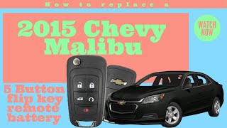 How to change a 2015 Chevy Malibu 5 button flip key remote battery [upl. by Anahtor]