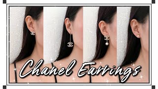 Cute Chanel Earrings Try On and Mod Shots 2021 [upl. by Osnofla]