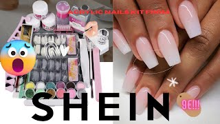 Acrylic Beginner nail kit unboxing  9 Dollors   FT SHEIN Everything you Need To Do Your Nail [upl. by Seftton]