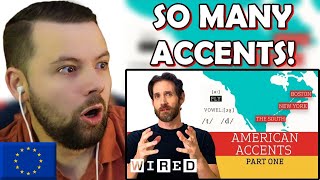 European Reacts Accent Expert Gives a Tour of US Accents [upl. by Charmane]