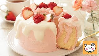 いちごと米粉のミニシフォンケーキ グルテンフリーレシピ Strawberry Chiffon Cake Glutenfree GF [upl. by Denison421]