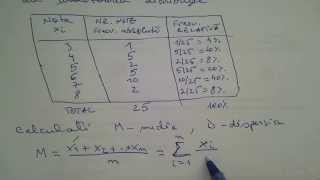 Statistica  Media  Dispersia  Frecventa relativa [upl. by Mays]