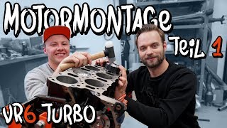 Wir bauen Marius VR6 Turbo Motor zusammen Teil 1 Philipp Kaess [upl. by Derf]