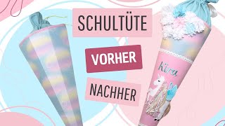 Schultüte gestalten vorher SCHLICHT nachher UNIKAT [upl. by Touber182]