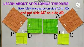 Apollonius Theorem by application of pythagoras theorem with paper art subMathsIIGeometry [upl. by Drice]