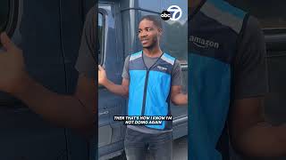 Amazon Delivery Guy Fired for Driving on the Curb [upl. by Elyag]