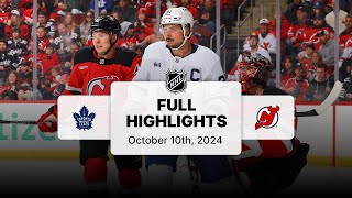 Maple Leafs at Devils  October 10 2024  NHL Full Game Highlights [upl. by Ailekahs323]