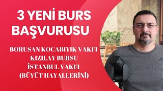 3 YENİ BURS BAŞVURUSU BURS VEREN KURUMLAR KIZILAY BORUSAN BURSU İSTANBUL VAKFI BURSU [upl. by Euqinomad138]