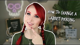 How to Change a LABRET Piercing [upl. by Atteugram274]