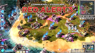 Command and Conquer Red Alert 3 Armor Rush MOD The Power of Sigma Harmonizer  5 Brutal AI FFA Match [upl. by Sosthena]