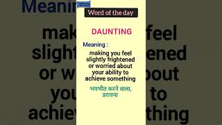 Daily Vocabulary Daunting Meaning New Word shorts vocabulary meaning english youtubeshorts [upl. by Kuhn]