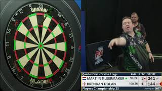 NINE DART DOLAN Brendan Dolan v Martijn Kleermaker  2023 Players Championship 25 [upl. by Kare129]