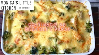 Brocoli y Papas gratinadas  Receta facil y rapida [upl. by Arelus]