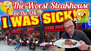 Eating at The WORST RATED STEAKHOUSE in Britain I WAS VIOLENTLY SICK [upl. by Ahswat]